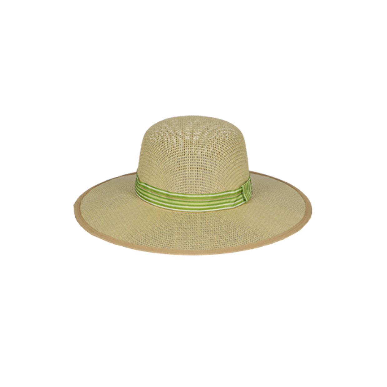 Striped Straw Hat Green