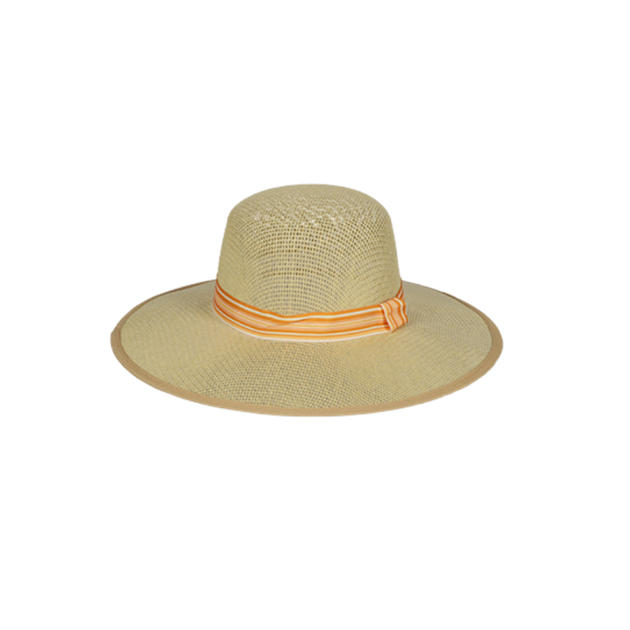 Striped Straw Hat Orange