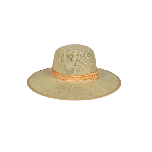 Striped Straw Hat Orange