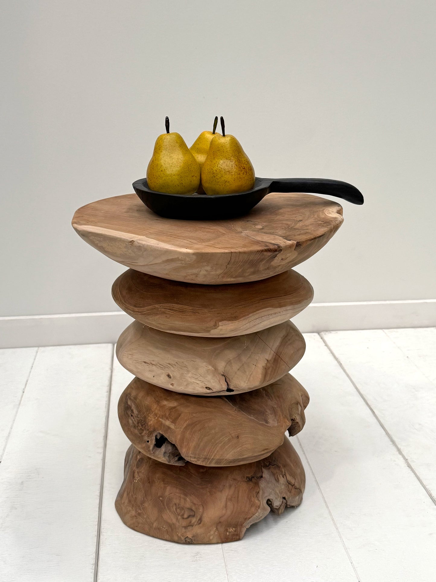 Organic Teak Tapas Bowl w/ Handle Yakisugi