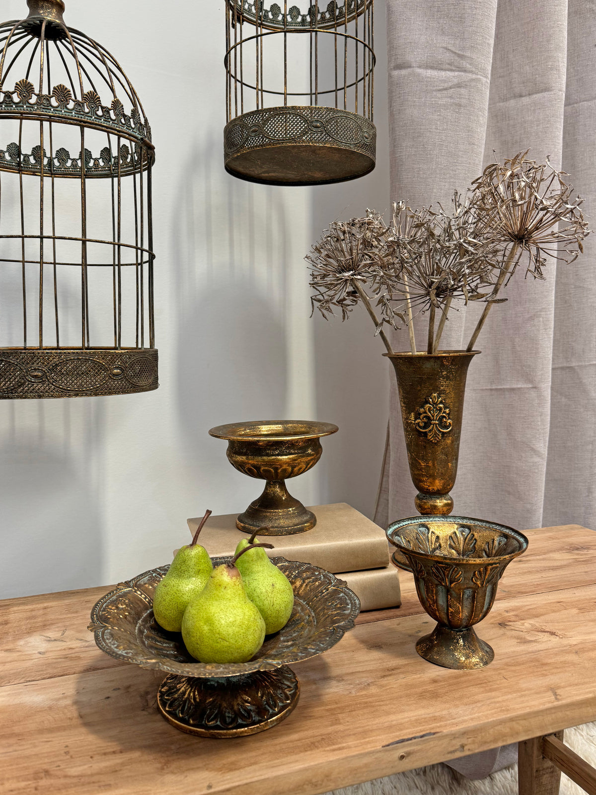 Aged Metal French Urn 12cm