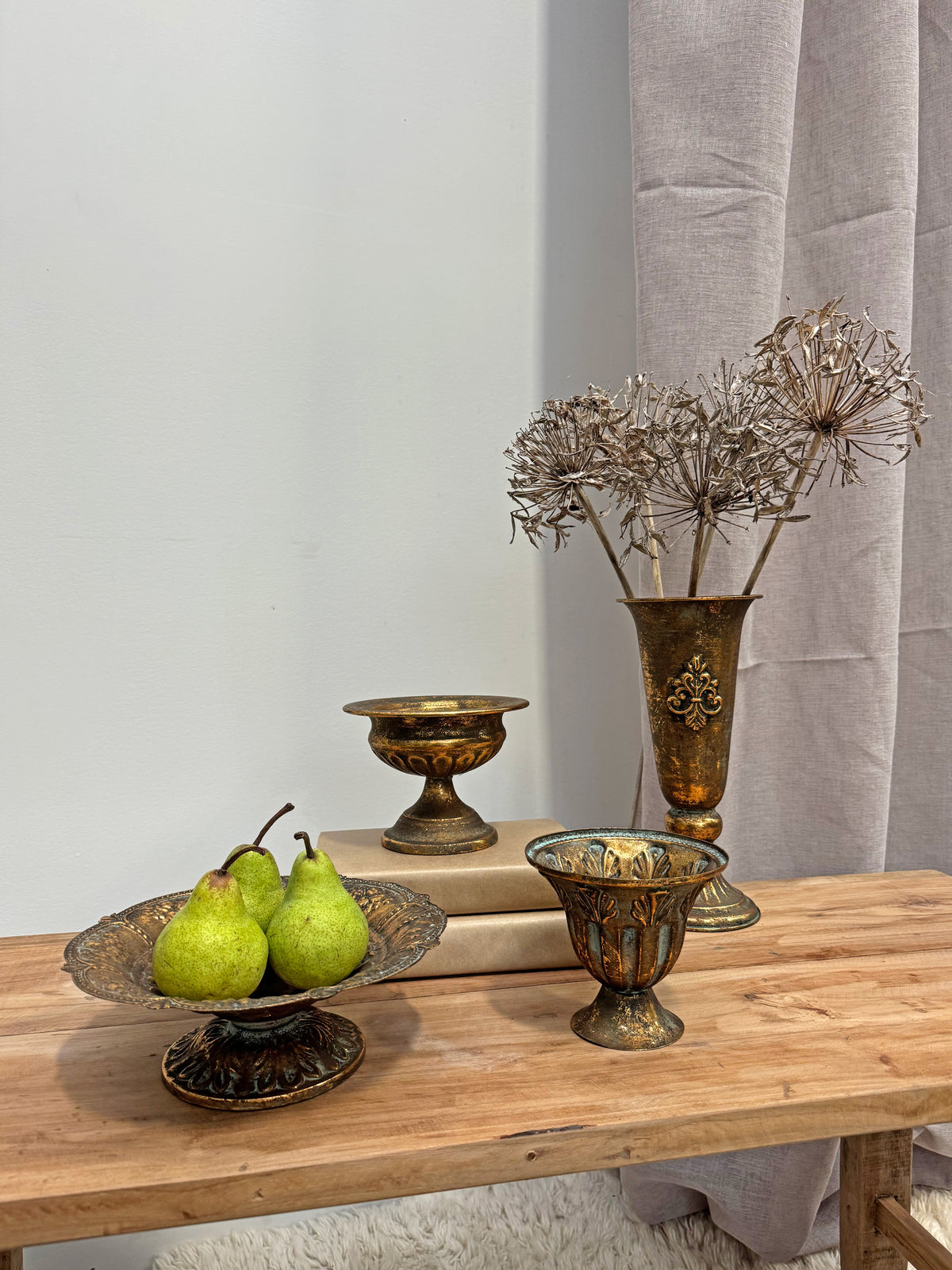 Aged Metal French Urn 12.5cm