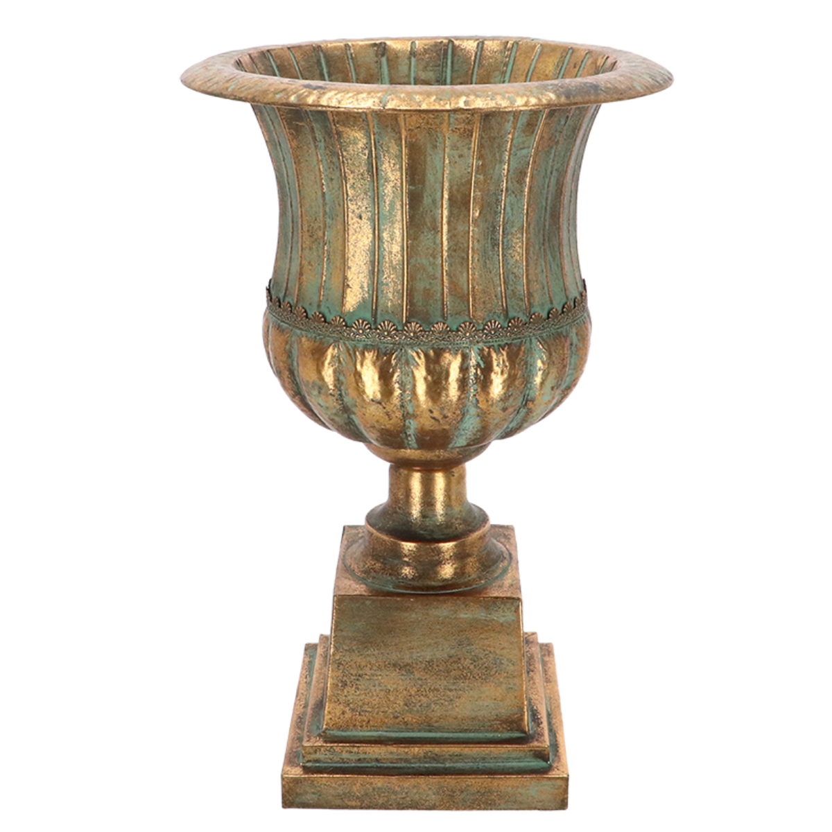 Aged Metal French Urn 56cm