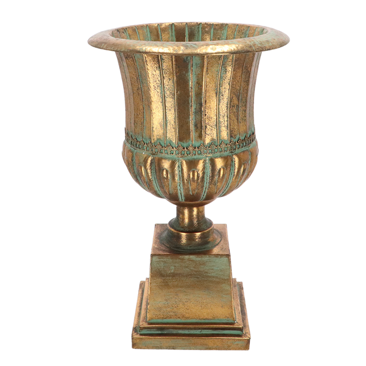 Aged Metal French Urn 65cm