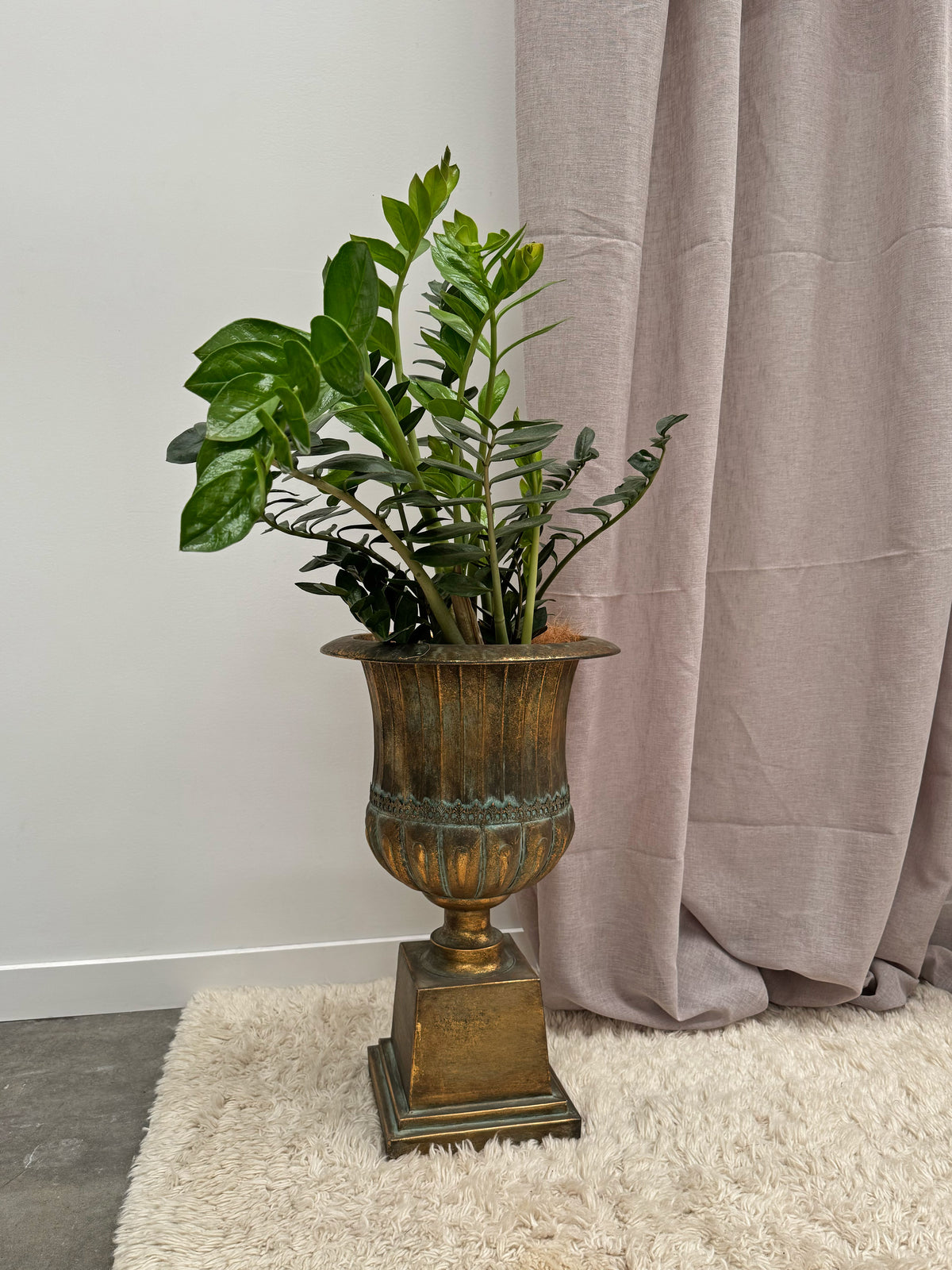 Aged Metal French Urn 65cm