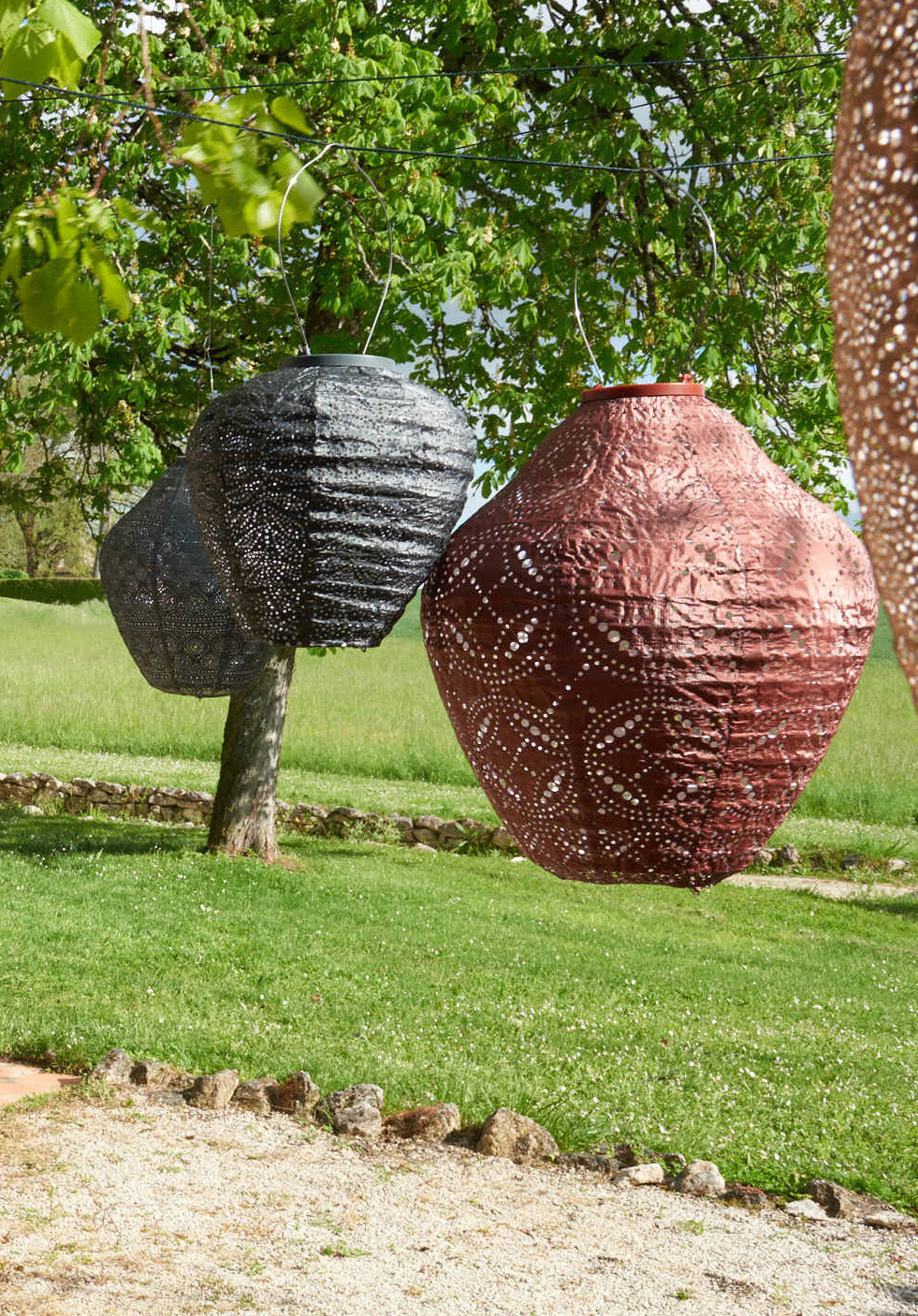 Lumiz Lantern Jar 30cm Copper Mandela