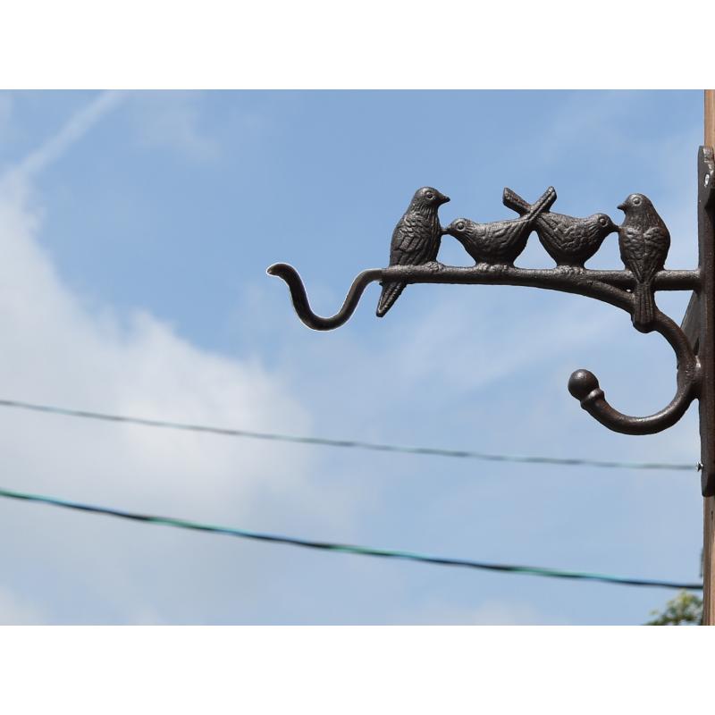 Cast Iron Basket Hanging Hook With Birds