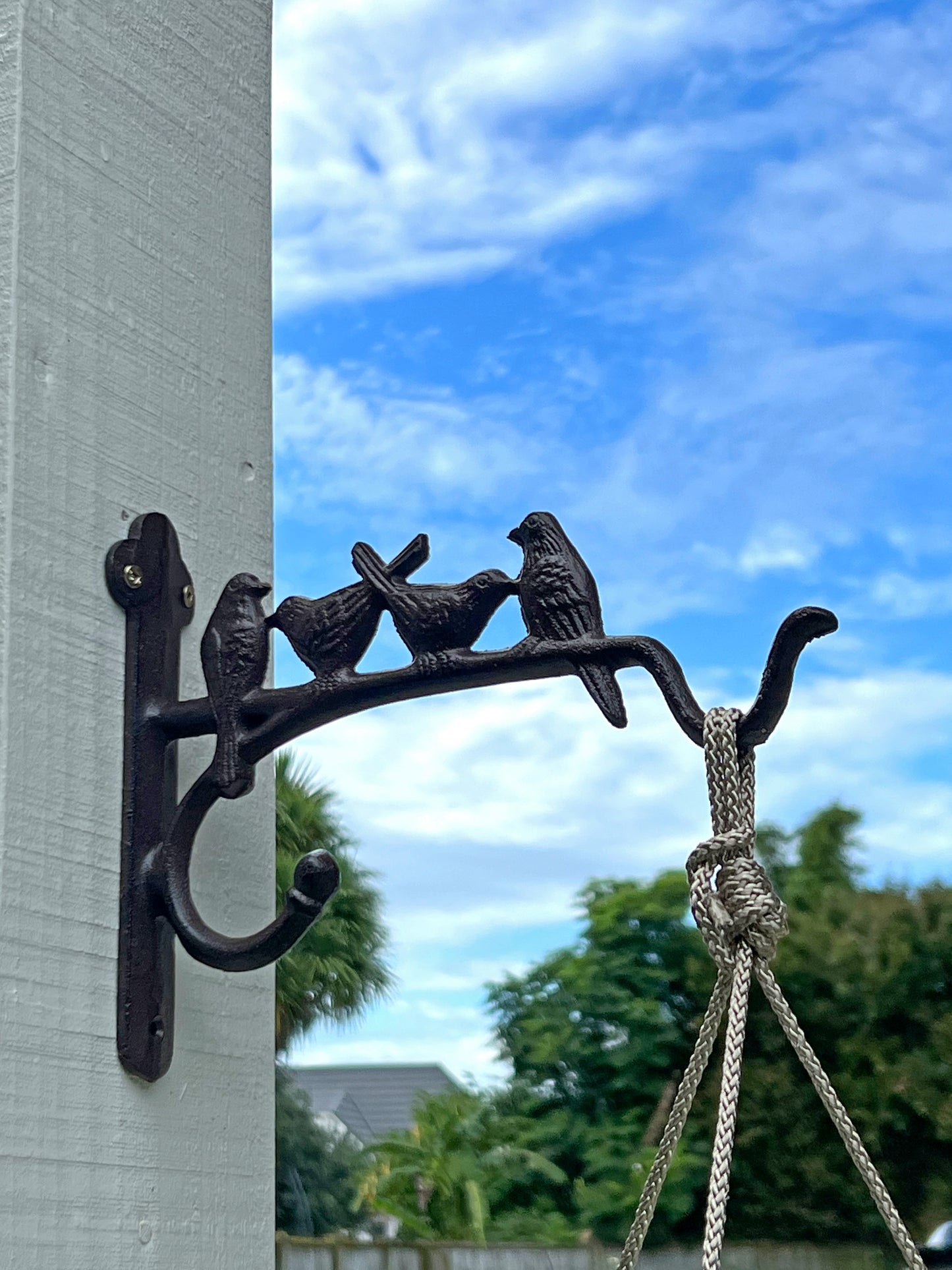 Cast Iron Basket Hanging Hook With Birds