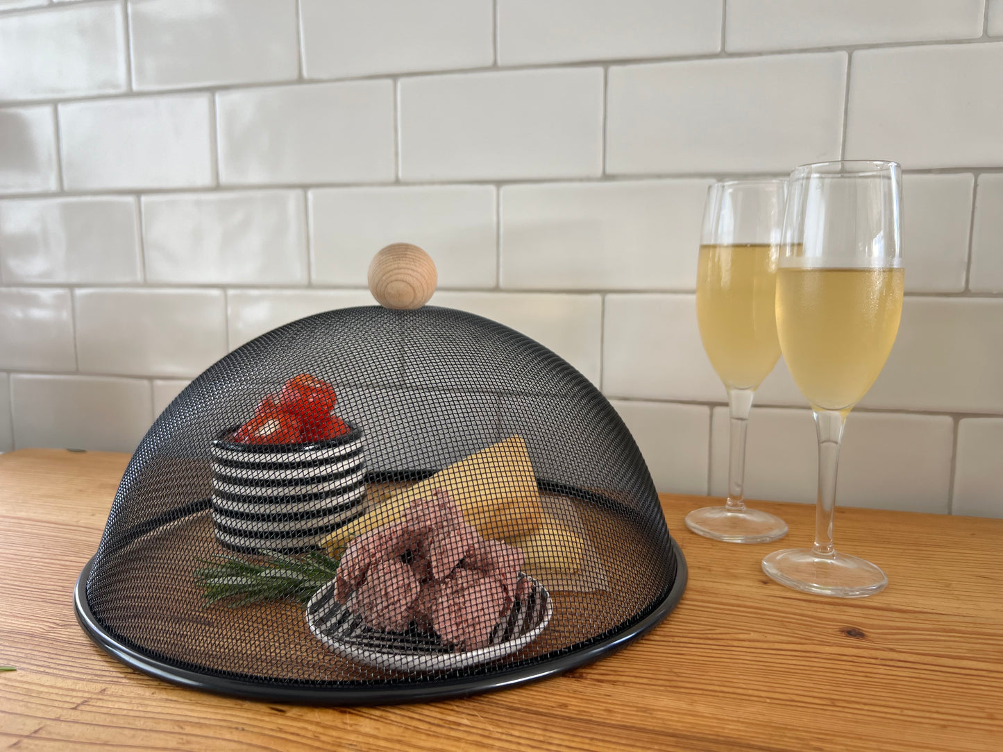 Kitchen Mesh Food Cover Black 30cm
