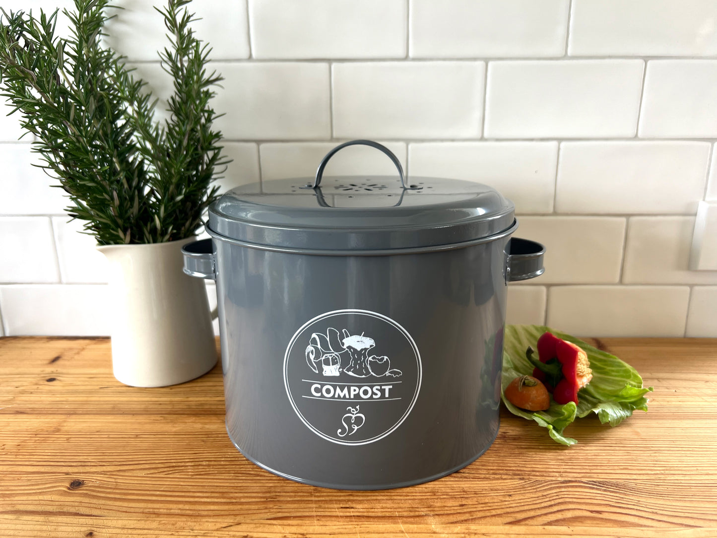 Kitchen Tin Composter Charcoal