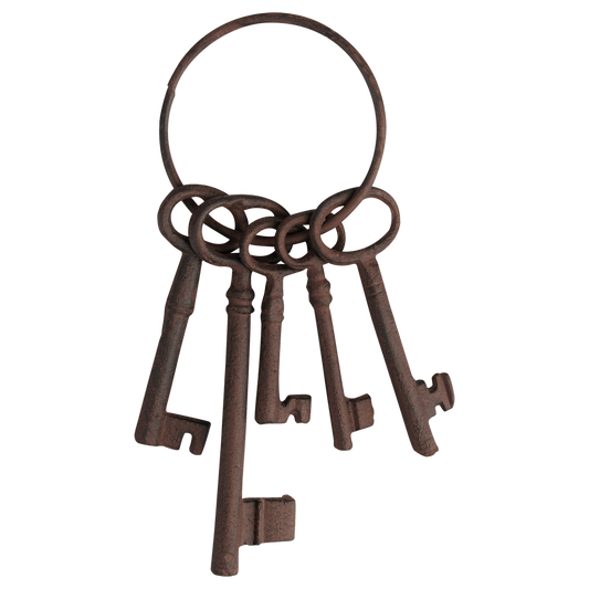 Cast Iron Key Ring 5Pc