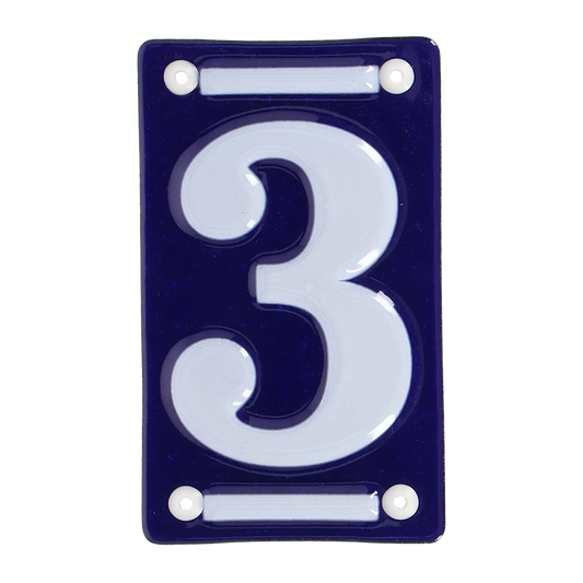 Enamel House Number `3`