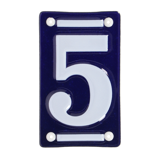 Enamel House Number `5`