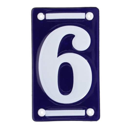 Enamel House Number `6`