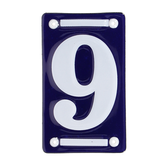 Enamel House Number `9`