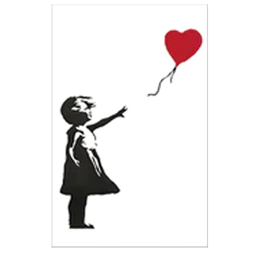 Framed Art Print Canvas Banksy Girl w/ Balloon