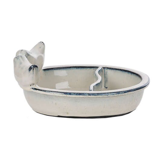 Bird Feeding & Drinking Bowl White
