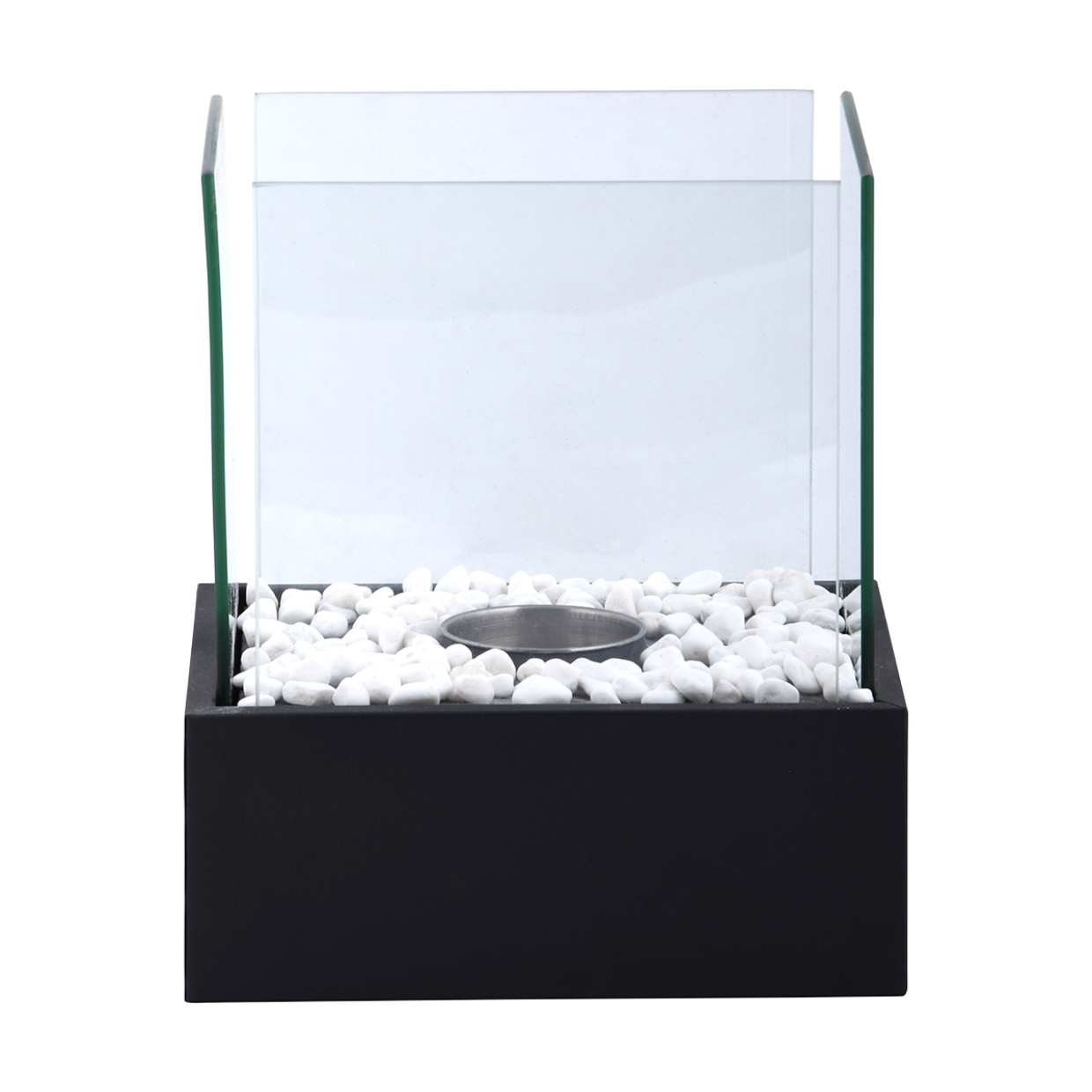 Bioethonal Outdoor Table Fireplace Rectangle Black