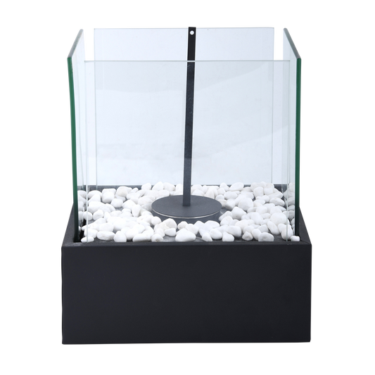 Bioethonal Outdoor Table Fireplace Rectangle Black
