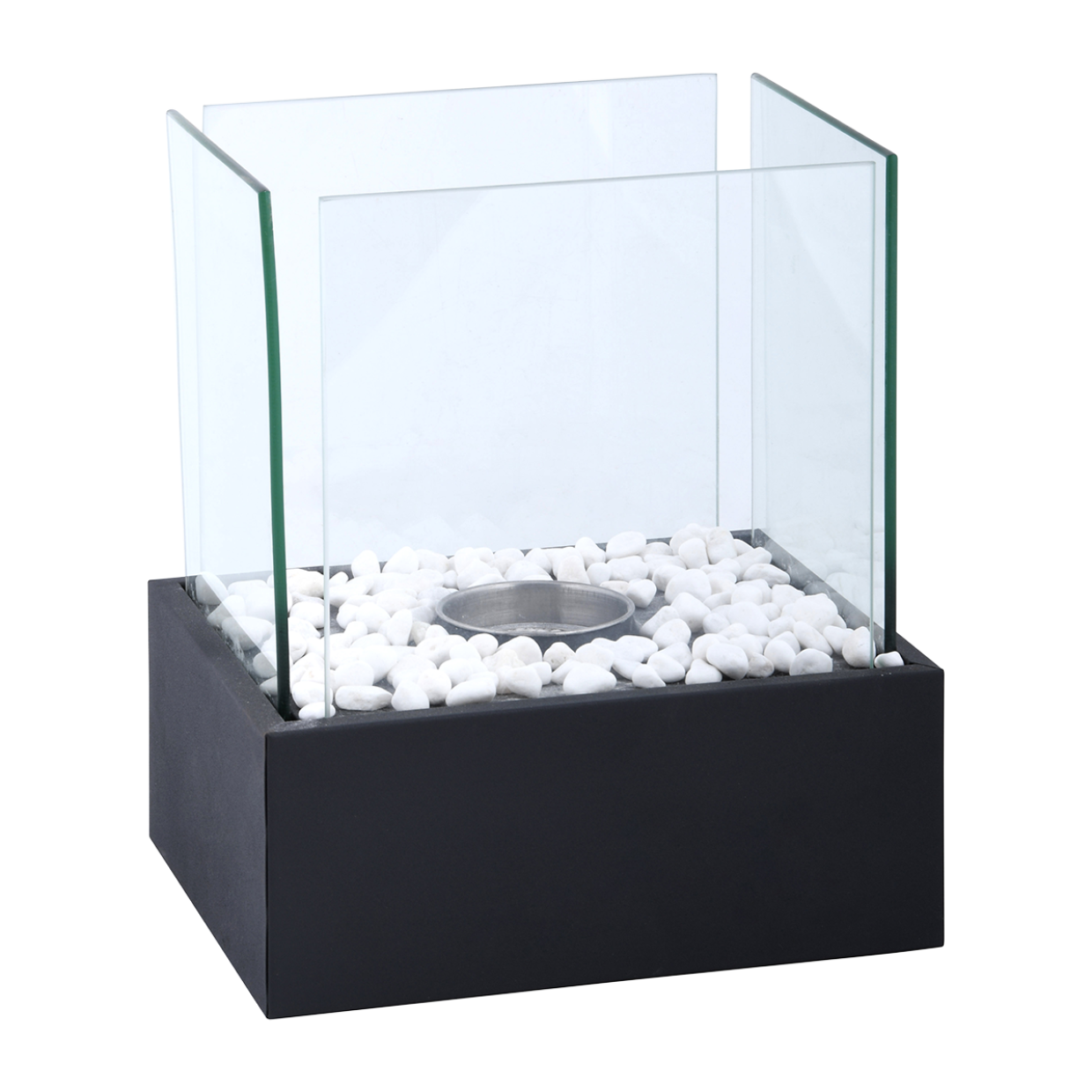 Bioethonal Outdoor Table Fireplace Rectangle Black