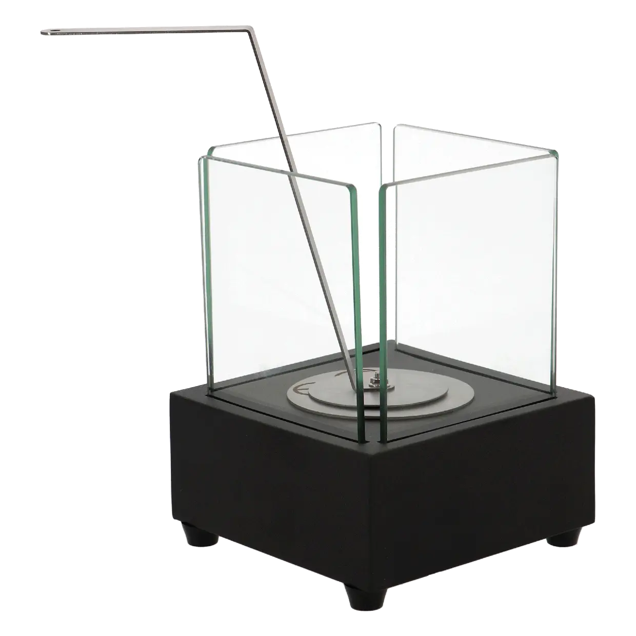 Bioethanol Table Fireplace Square Black