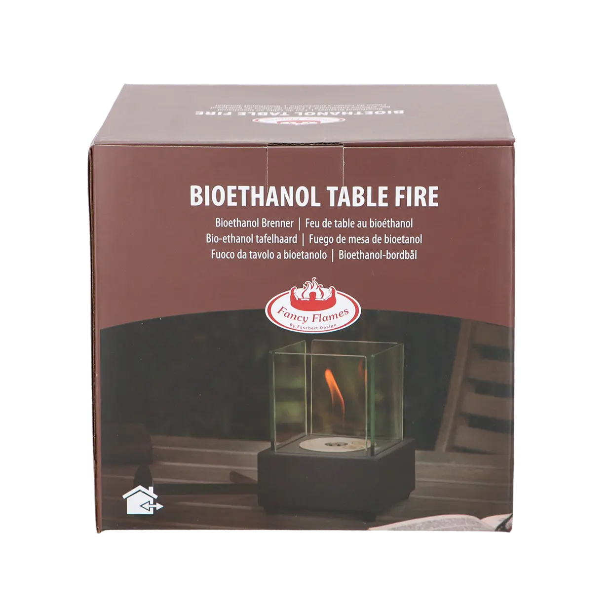 Bioethanol Table Fireplace Square Black
