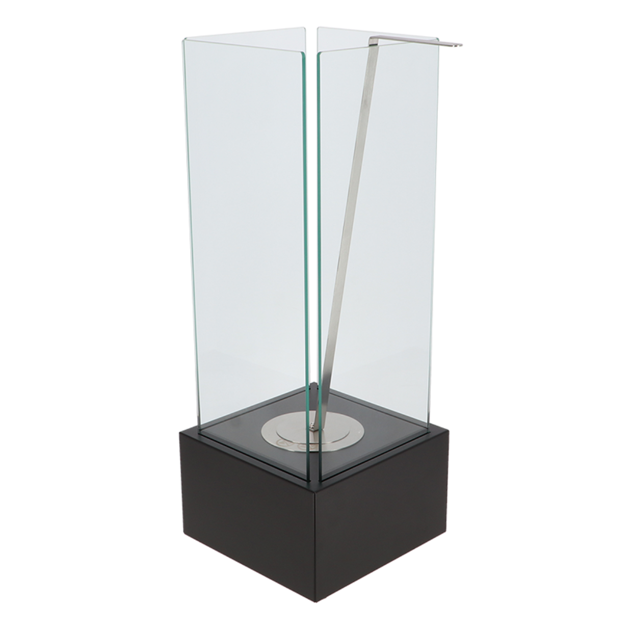 Bioethanol Floor Fireplace Square Black