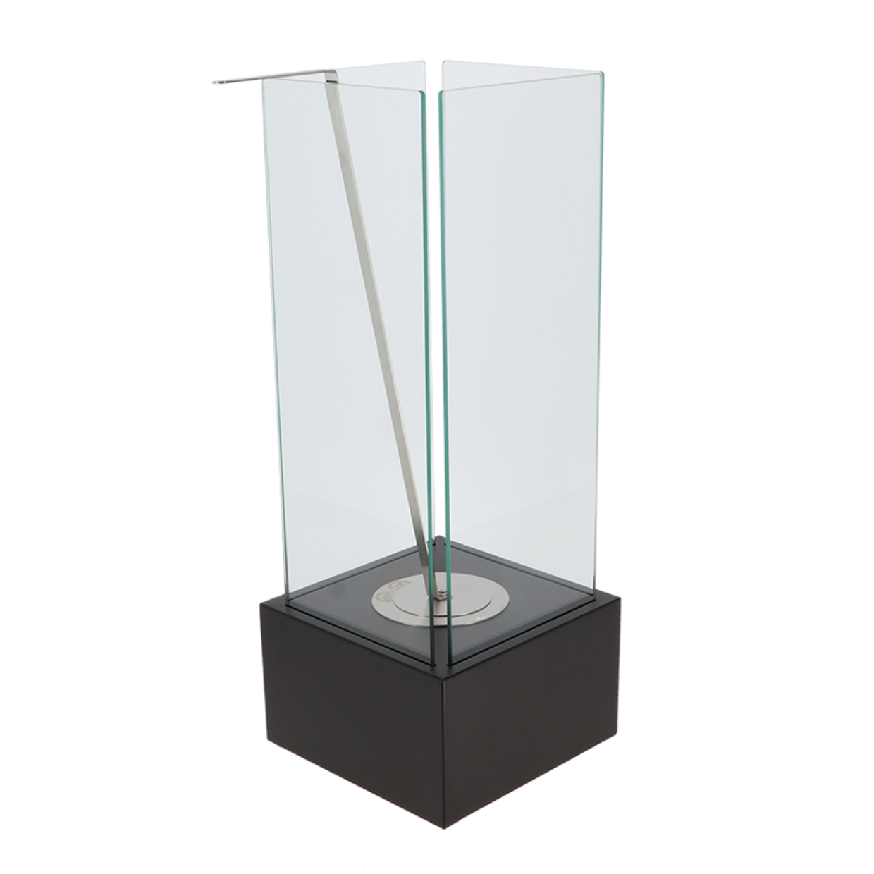 Bioethanol Floor Fireplace Square Black