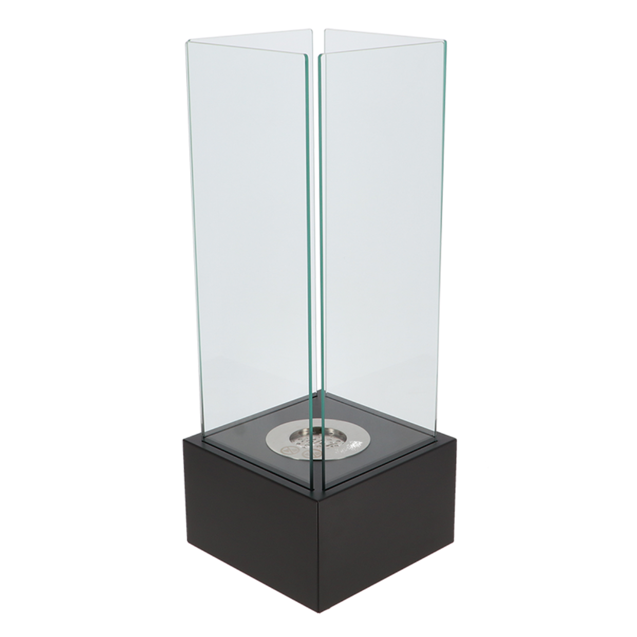 Bioethanol Floor Fireplace Square Black