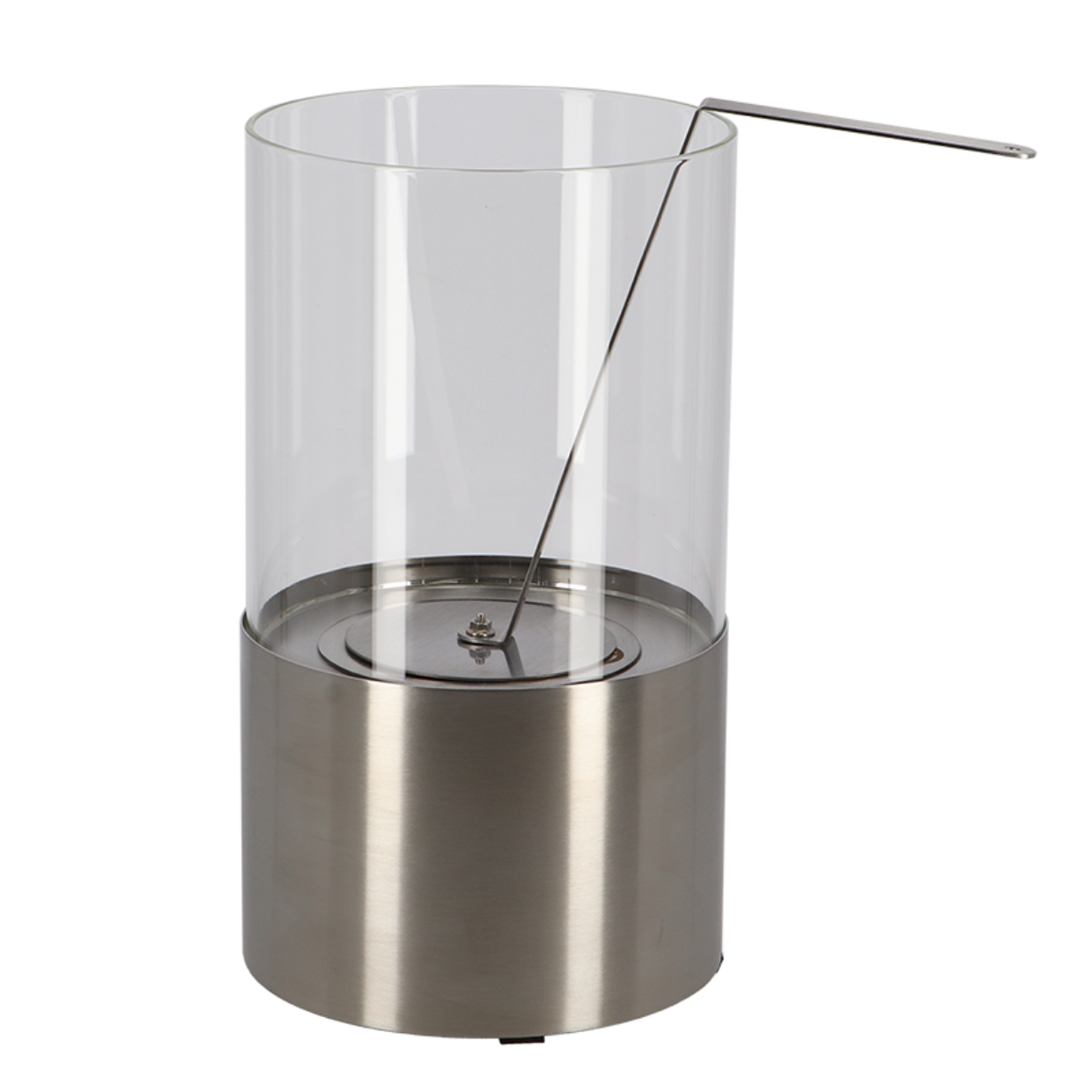 Bioethonal Table Fireplace Round Silver