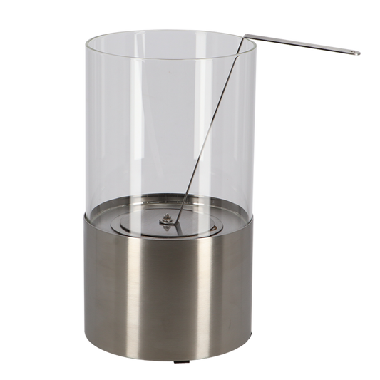 Bioethonal Table Fireplace Round Silver