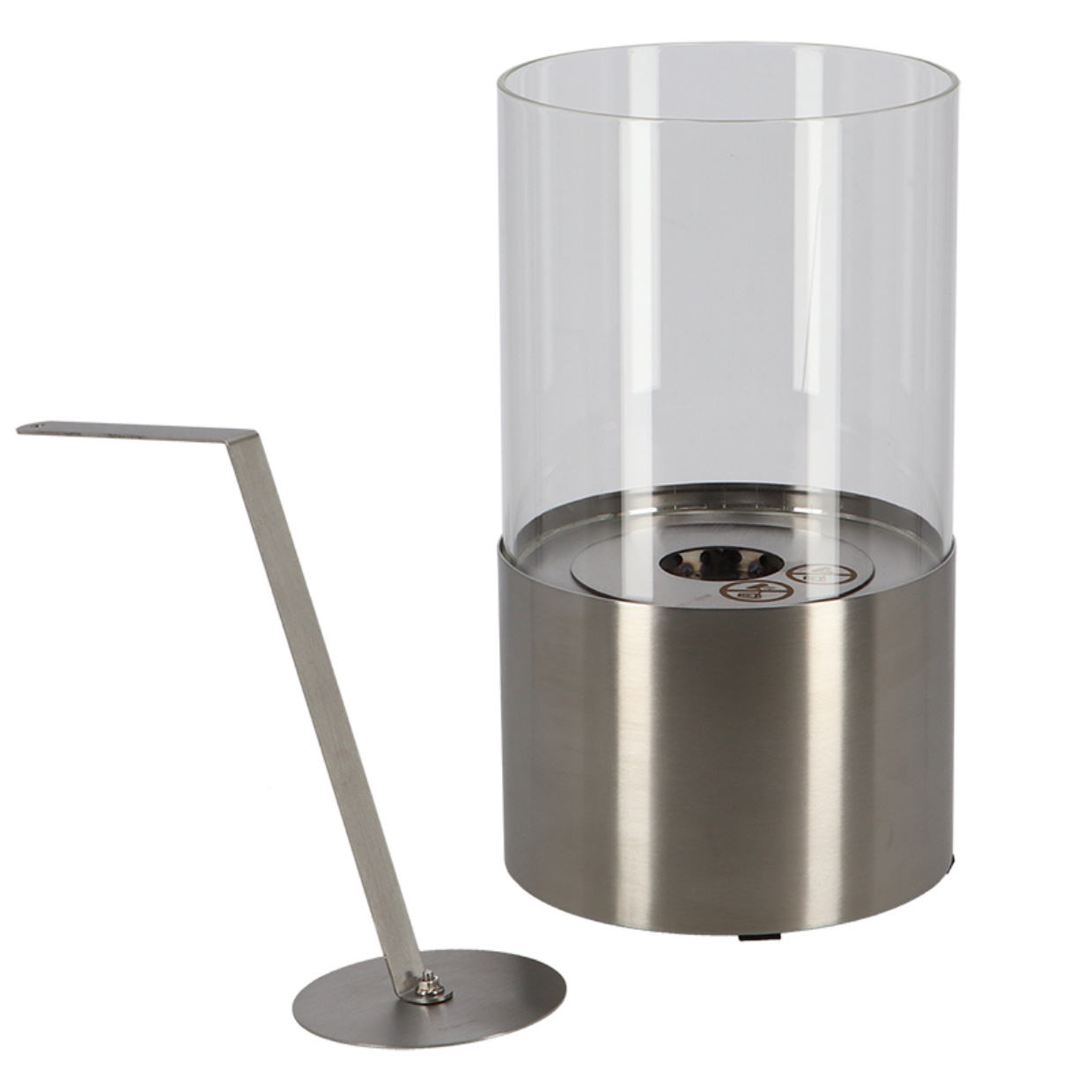Bioethonal Table Fireplace Round Silver