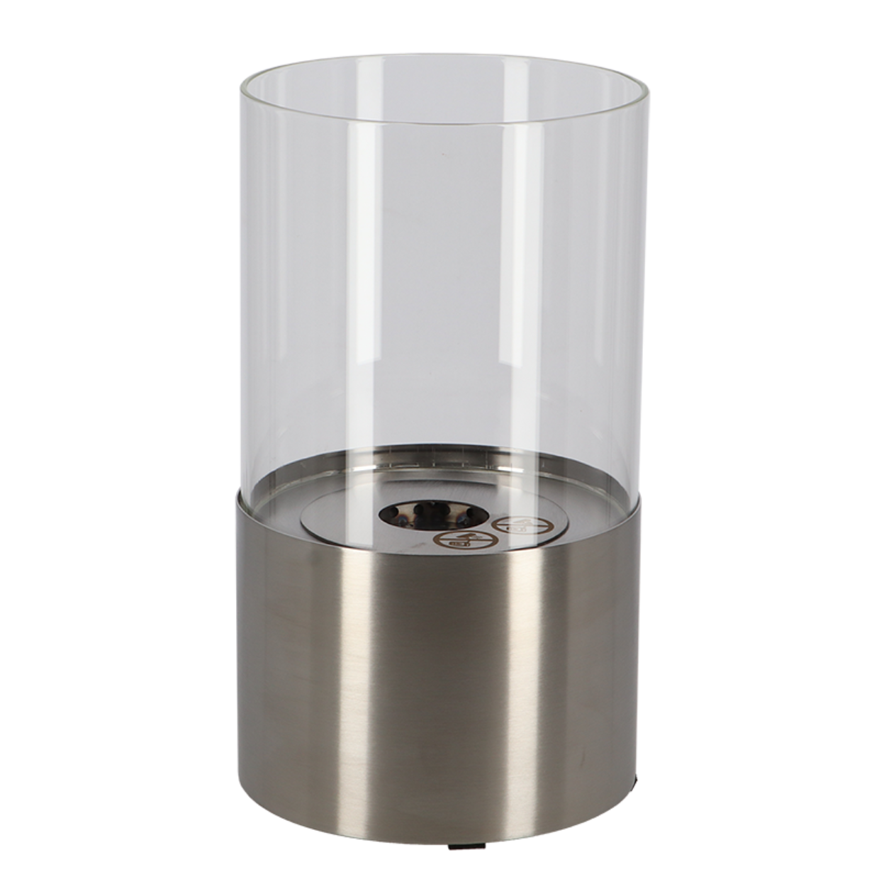 Bioethonal Table Fireplace Round Silver
