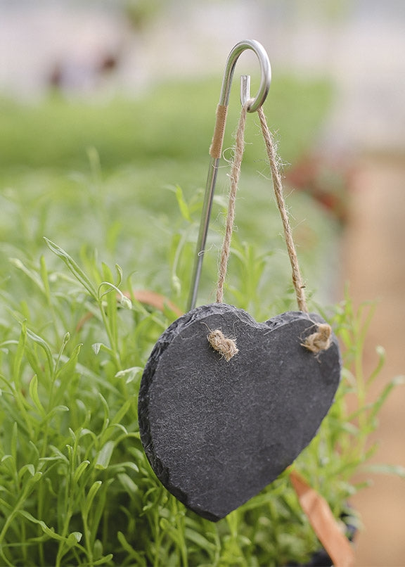 Slate Plant Label L 12x11cm Heart Shape