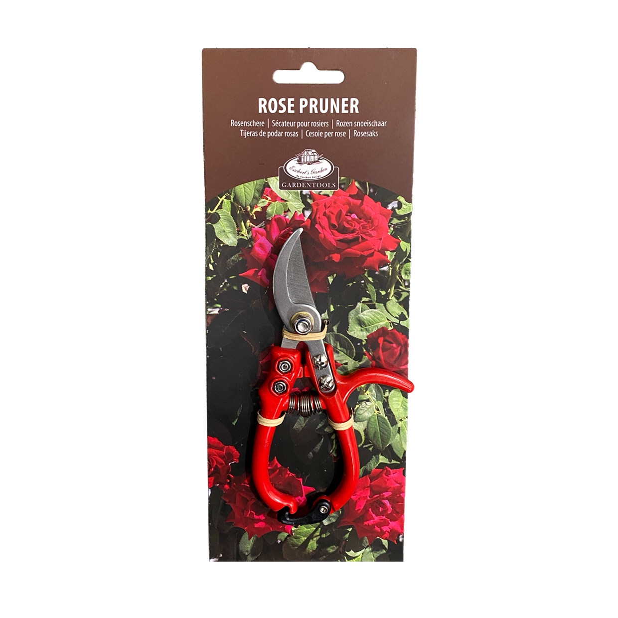 Rose Pruner Stainless Steel with Red Handle