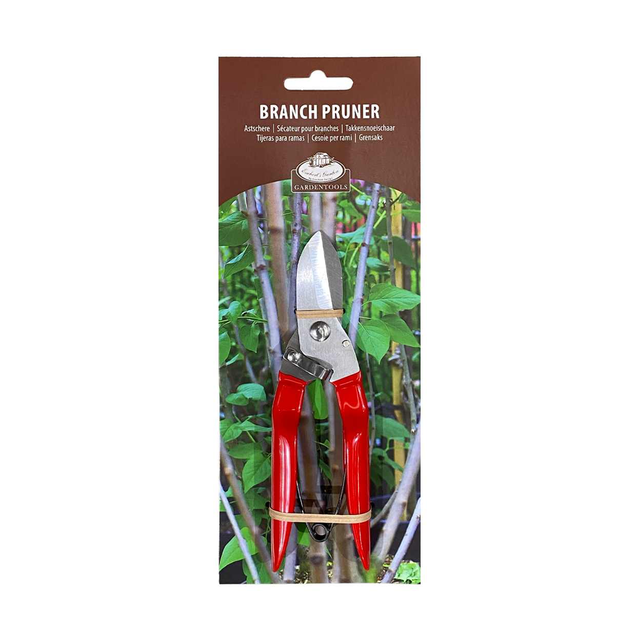 Branch Pruner Stainless Steel with Red Handle