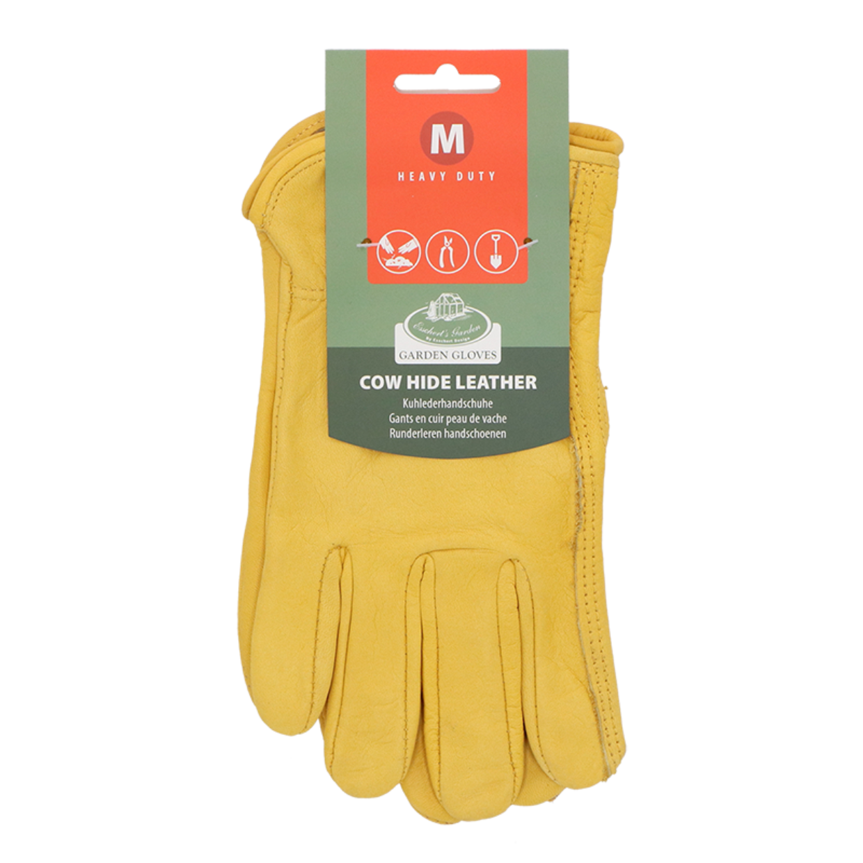 Leather Gardening Gloves Yellow Medium