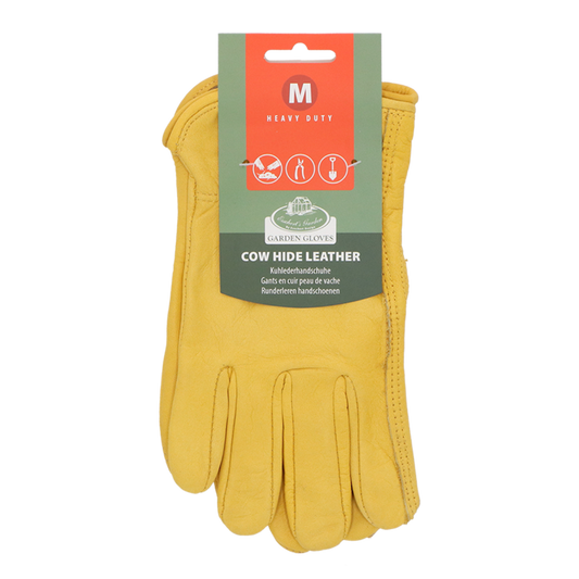 Leather Gardening Gloves Yellow Medium