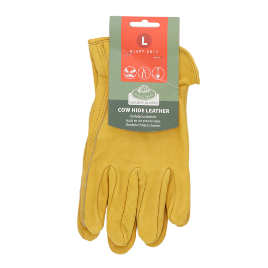 Leather Gardening Gloves Yellow Large