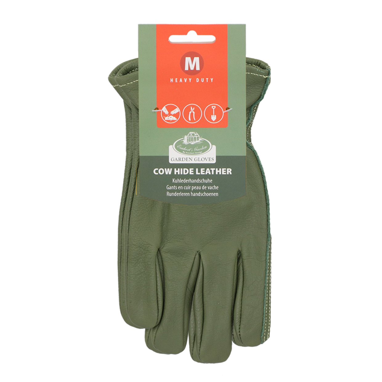 Leather Gardening Gloves Green Medium