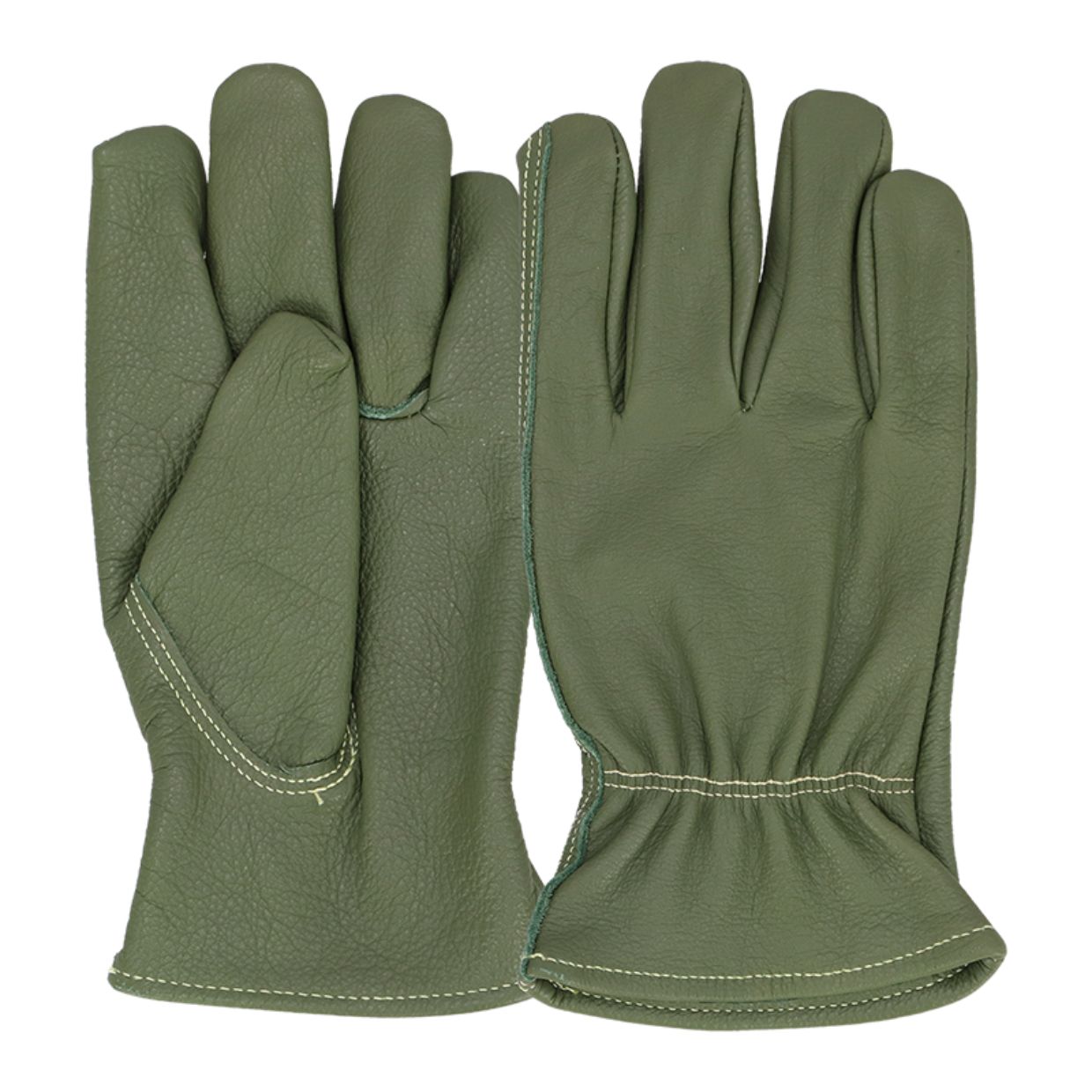 Leather Gardening Gloves Green Large