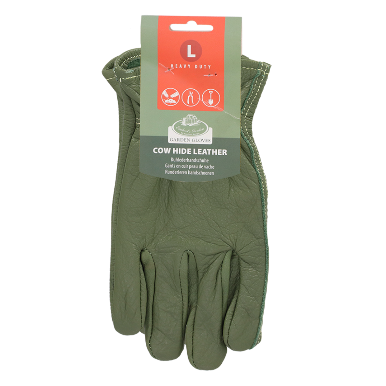 Leather Gardening Gloves Green Large