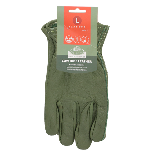 Leather Gardening Gloves Green Large
