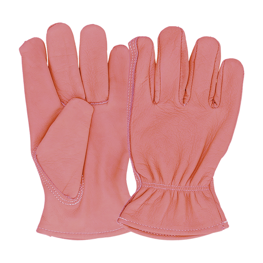 Leather Gardening Gloves Pink Medium