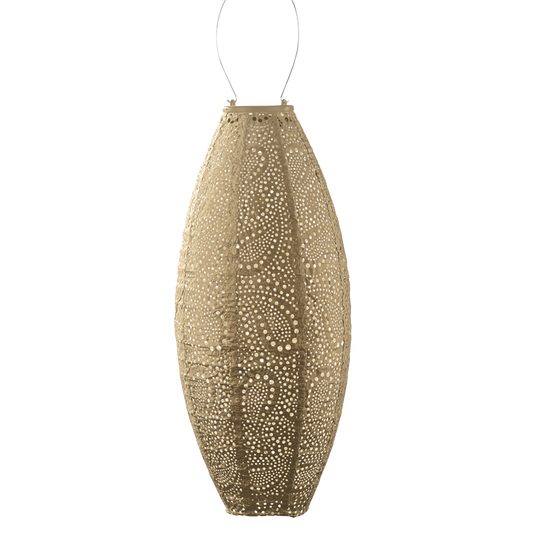 Lumiz Lantern Long Oval 20cm Gold Paisley