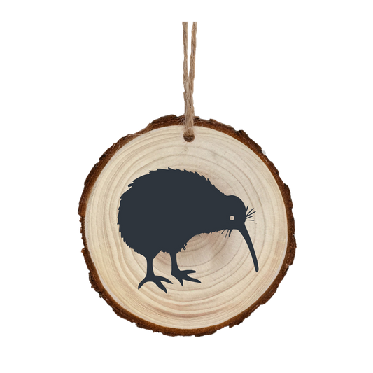 Hanging Wooden Tree Slice Kiwi