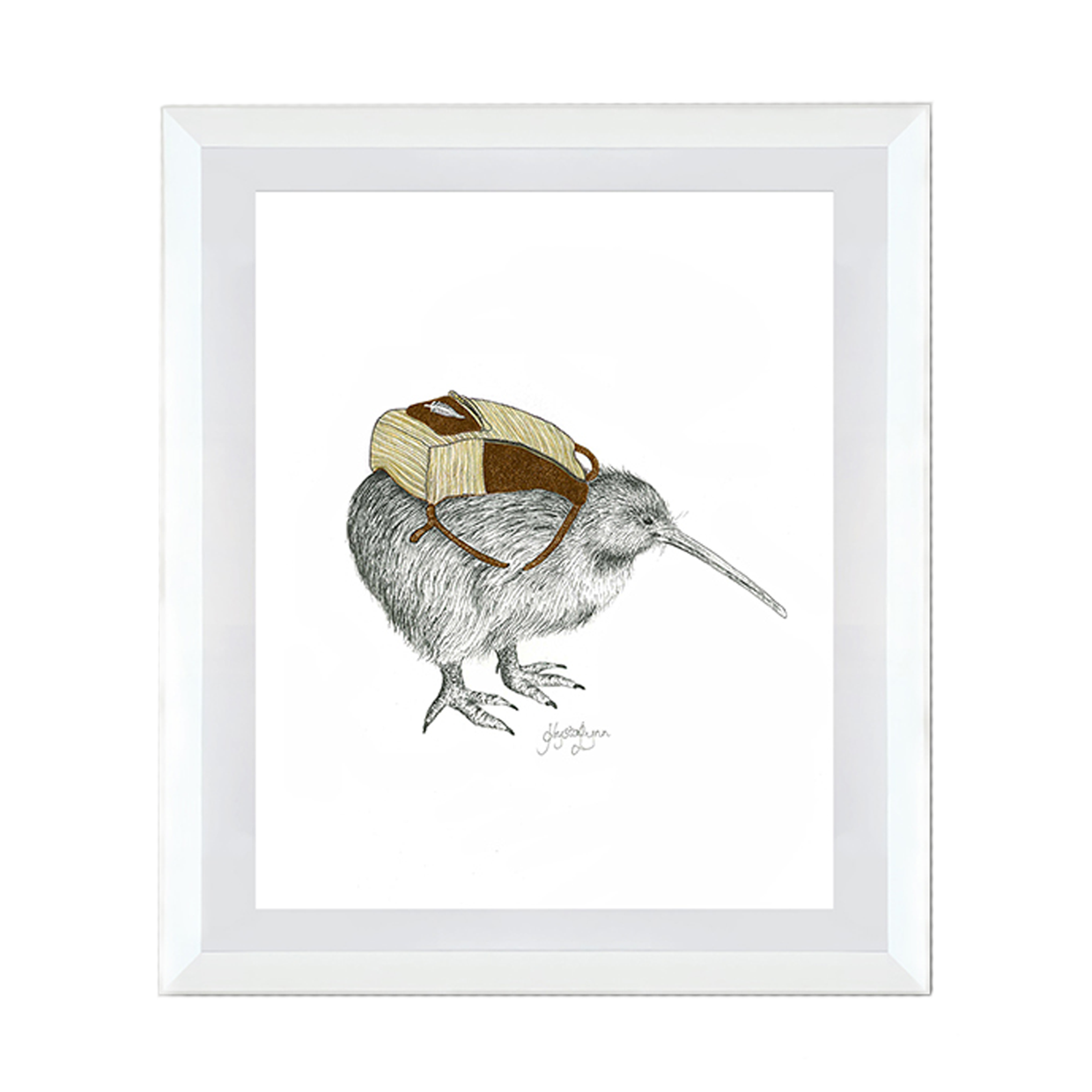 Framed Art Print 'Kiwi Kev'