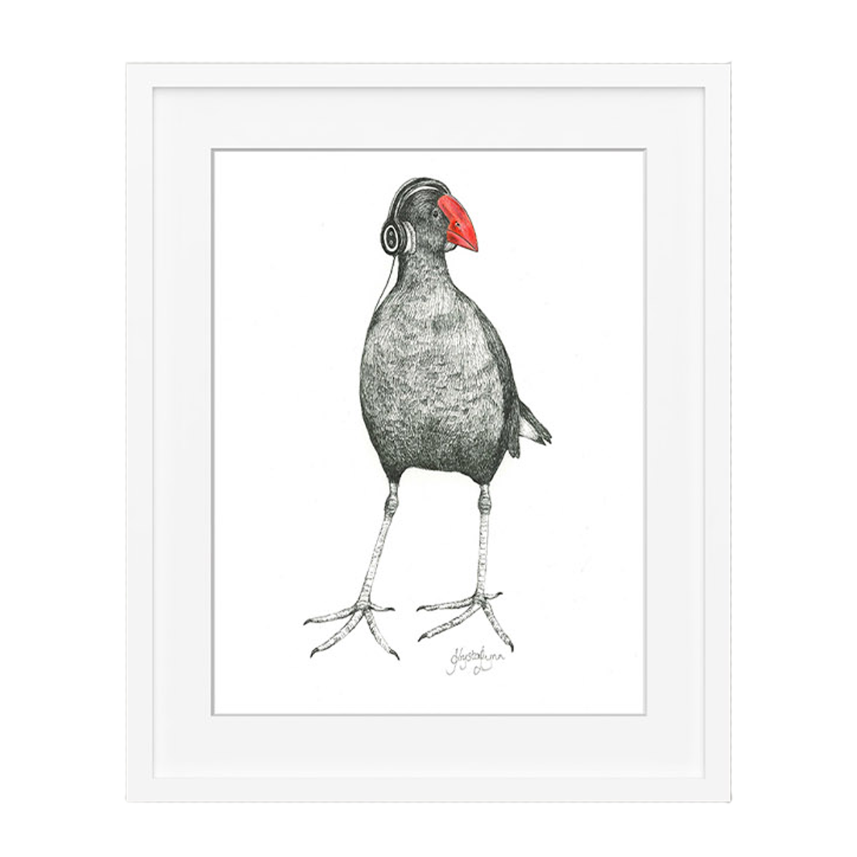 Framed Art Print 'Ecko Pukeko'