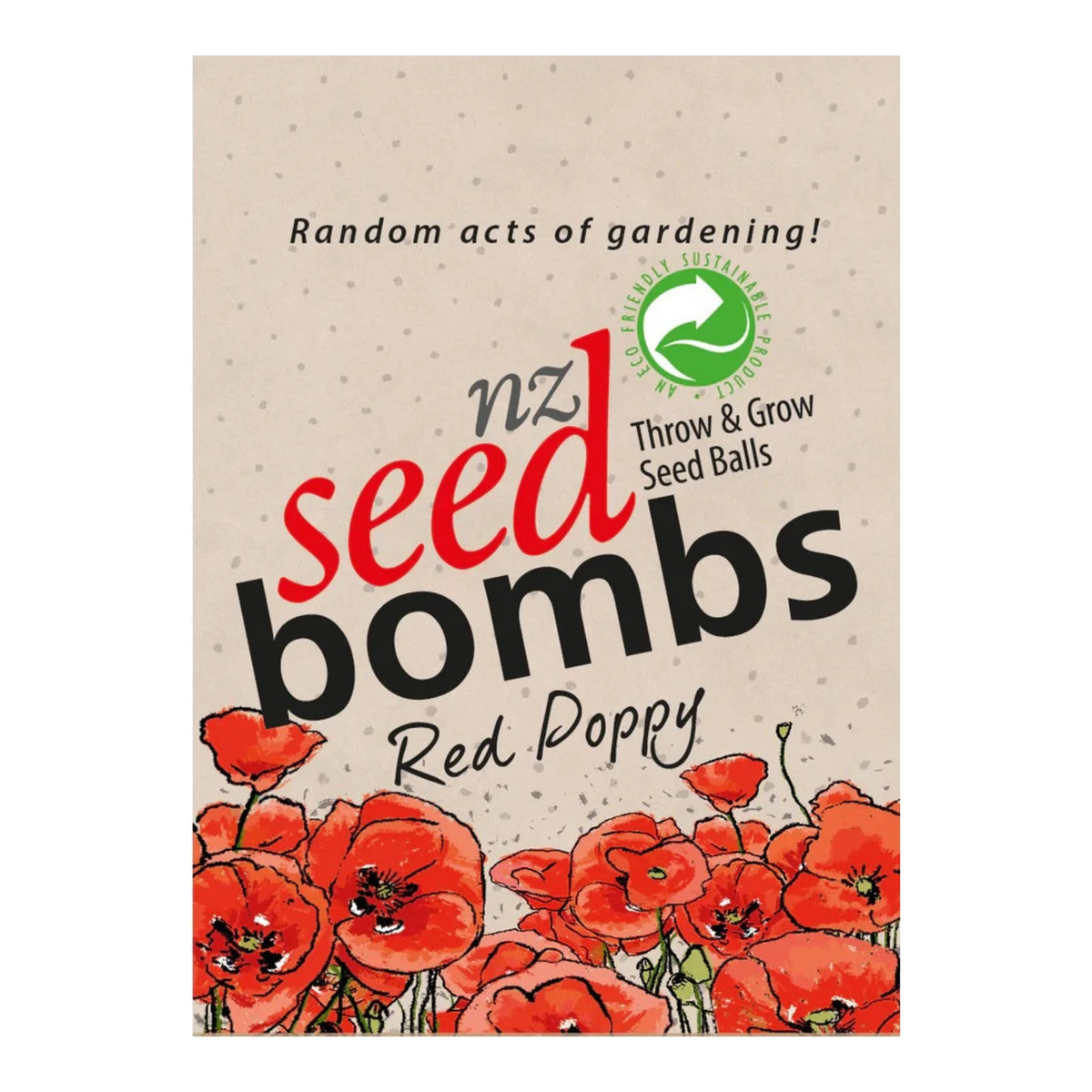 NZ Seed Bombs Red Poppy - Throw and Grow