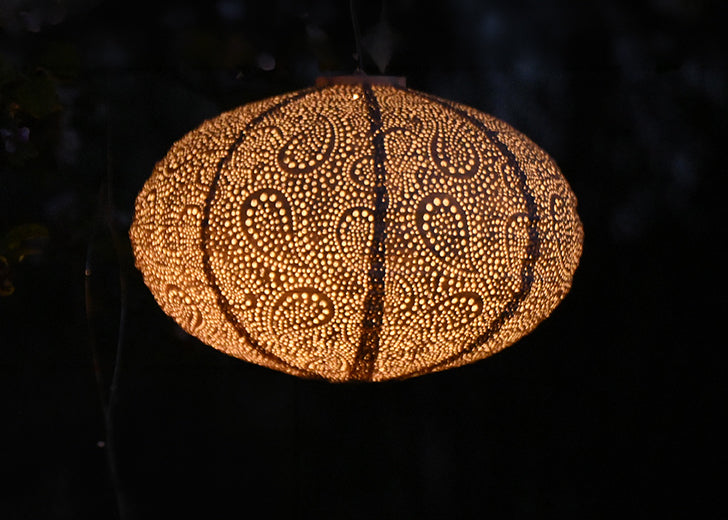 Lantern Oval 40cm Soft Blush Paisley